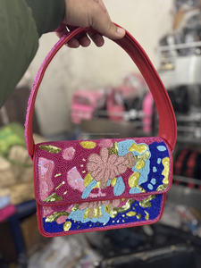 Sacs à main en coton perlé faits à la main de style bohème pour femmes indiennes, sacs de soirée, sacs de shopping, sacs de fête, vente en gros - Product Image 6