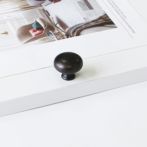 Durable Zinc Alloy Round Cabinet <b>Knob</b> Minimalist Furniture Handle Matte Black <b>Drawer</b> <b>Pull</b> for Kitchen Bathroom Dining Room - Product Image 4