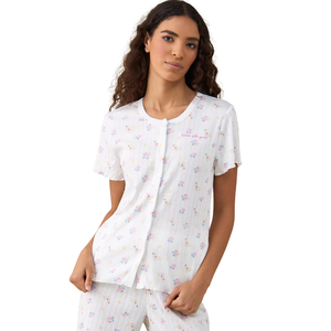 Conjunto de Pijama de Algodón Tejido Elegante para Mujer, Estampado Navideño de Verano, Ropa de Dormir Festiva con Logotipo Frontal, Diseño Personalizado ODM - Product Image 6
