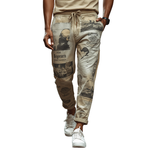 Pantalones Deportivos Vintage para Hombre con Estampado - Product Image 4