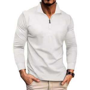 Men's Zipper-<b>Up</b> Solid Knitted Eco-Friendly Hooded Sports <b>Cardigan</b> Slim Fit Winter Sweatshirt - Product Image 3