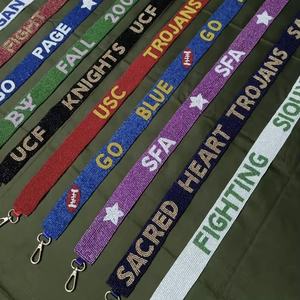 Sangle de sac perlée avec clips métalliques, motif brodé coloré, artisanat en cristal fait main, personnalisable pour sacs à main, sacs à bandoulière et sacs travers. - Product Image 5