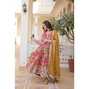 SANAYA'S Conjuntos de mujer Vestido de corte ALIA confeccionado con estilo Dupatta-125 - Product Image 4