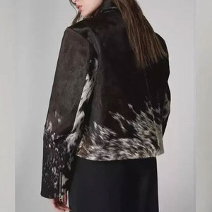 Chaqueta de Cuero Auténtico con Pelo Natural, Textura Suave y Cómoda, Material Duradero, Prenda Exterior Elegante y a la Moda - Product Image 2