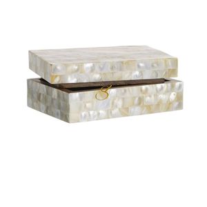 MOP Jewelry <b>Box</b> with Lid Handmade Mother of Pearl Inlay Wooden Storage <b>Box</b> Rectangular <b>Keepsake</b> Case for Earrings Bangles - Product Image 3