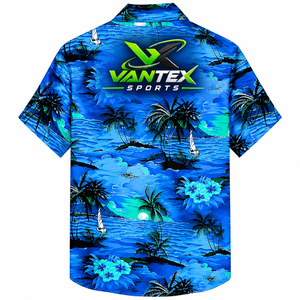 Chemise Hawaïenne Homme Vantex Sports à Motif Floral Décontractée Manches Courtes Vacances Été Respirante 100% Polyester Popeline Col Rabattu - Product Image 6