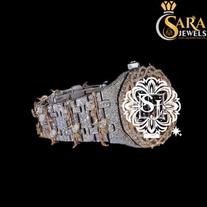 Reloj de Diamantes Moissanite con Incrustaciones de Oro Elegante y de Alta Gama para Celebraciones y Estilo Hip Hop, Disponible para Exportación - Product Image 2