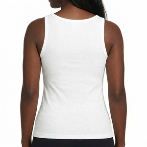 Ribbed <b>Tank</b> <b>Top</b> Sleeveless Scoop Neck Fitted Knit Casual Active Wear Breathable Stretch Custom OEM Wholesale Manufacturer - Product Image 2