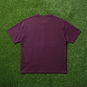 Camiseta Oversize de Algodón para Hombre, Color Morado Oscuro, Cuello Redondo, Manga Corta, Estilo Casual Urbano, Ajuste Relajado - Product Image 5