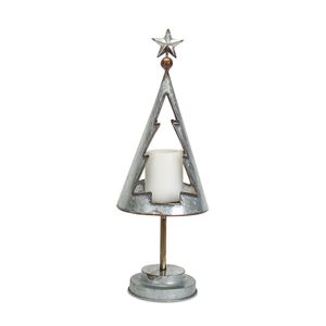 Décoration de table de Noël en métal galvanisé, finition rouille vintage, avec étoile de sommet, figurines en boîte d'ombre, style rustique pour les fêtes - Product Image 3