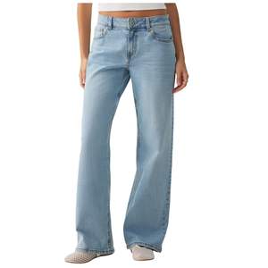 Jeans de mezclilla de pierna ancha para mujer, de cintura alta, lavado claro, corte holgado, personalizados al por mayor, nueva tendencia, fabricante OEM ODM de marca privada - Product Image 4