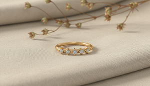 HandMade 10k Gold 5 Stone Lab Diamond <b>Ring</b> VVS1 Minimalist <b>Stacking</b> Band Manufacturer Custom Design Jewelry gift for women girls - Product Image 5