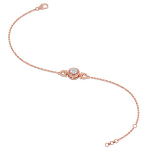 Interwoven Oval Link Diamond Accent <b>Bangle</b> <b>Bracelet</b> - Product Image 4