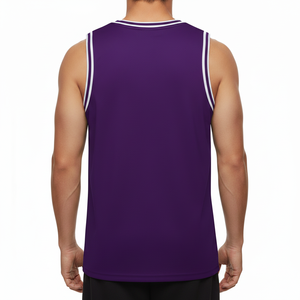 เสื้อบาสเก็ตบอลแบบไร้แขน ผ้าโพลีเอสเตอร์ 100% ป้องกันรังสียูวี แห้งเร็ว ระบายอากาศได้ดี ไซส์ใหญ่ ดีไซน์ล่าสุด แบบสั่งทำพิเศษ กลับด้านได้ - Product Image 2
