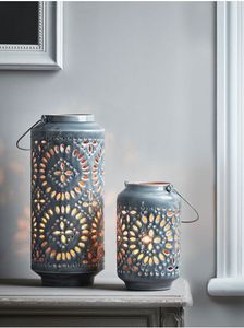 Premium Light Blue Metal <b>Lantern</b> Candle Holder Floral Cutwork Decorative <b>Tealight</b> <b>Lantern</b> for Home Decor Christmas decor - Product Image 5