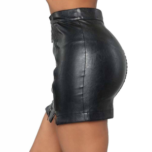 Women's High Waist Faux Leather <b>Mini</b> Pencil Skirt With Zipper Decorations Sexy Club Style Solid Color All Seasons Wear - Product Image 3