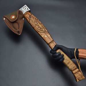 Engraved Tomahawks Premium Handmade Industrial Grade Hand Forged Steel Head Wood Handle Bushcraft OEM ODM Wholesale 6 Months - Product Image 4