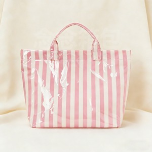 Bolsa de Playa Grande Impermeable de PVC con Rayas, Ligera, Diseño Colorido, para Mujer - Product Image 4