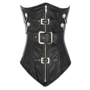Salva Leather <b>Women's</b> Waterproof <b>Winter</b> Warm Casual Moto <b>Vest</b> V-Neck Zipper Closure Solid Color Regular Length Outerwear Pockets - Product Image 1
