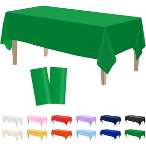 Lot de 54 nappes jetables vertes rectangulaires de 108 pouces en plastique pour fêtes - Product Image 1
