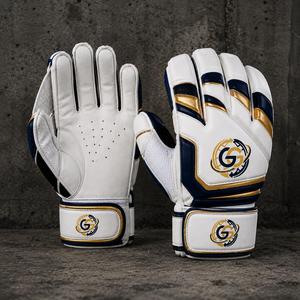 <b>White</b> Leather Sports <b>Cricket</b> Gloves Breathable Lightweight Ambidextrous Buckle Closure 13-16mm Thickness Catcher Gloves Navy - Product Image 1