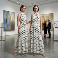 Robes décontractées bohèmes vintage pour femmes, taille et couleur personnalisables, ensembles de robes maxi et midi élégantes à col halter, offre ODM