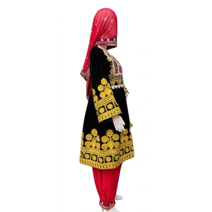 Vestido Afgano Kuchi Étnico Tribal Multicolor Vintage, Vestido Afgano Bordado para Fiesta, Cultura Tradicional Pashtun - Product Image 2