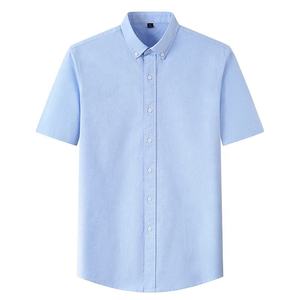 Camisa de manga corta para hombre, de alta calidad, 100% algodón, tela Oxford, estilo casual de negocios, semi formal, con botones, lisa o a rayas. - Product Image 6