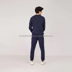 Logo personnalisé de bonne qualité imprimé à manches longues épaule tombante col rond nouveauté sweat-shirt lourd pour hommes - Product Image 3