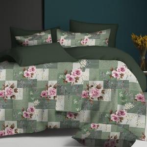 Stylish Quality Cotton 3 PCS Bedsheet Set Solid Floral Print Classic Style <b>Comfortable</b> and Great for Gifting - Product Image 1