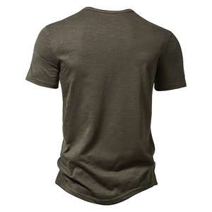 <b>Men</b>’s Henley Collar T-<b>Shirts</b> Short Sleeve Solid Color Summer Casual High Quality Tops <b>Men's</b> T-<b>Shirts</b> - Product Image 4