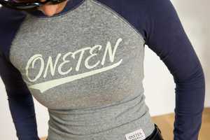 Haut décontracté pour femme Oneten, imprimé color block, manches raglan trois quarts, coupe ample, col rond, séchage rapide, 100 % polyester - Product Image 6