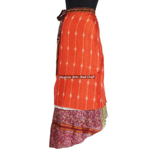 Designer Vintage Silk Wrap <b>Skirts</b> <b>Boho</b> Stylish Multi Color Summer Wear Comfortable Fashion <b>Boho</b> Hippie Free Size Gypsy Women - Product Image 2