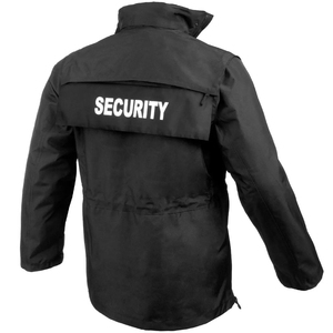 Veste de sécurité noire multi-poches, veste de travail à capuche, uniforme de sécurité extérieur, veste coupe-vent durable, manteau de terrain - Product Image 3
