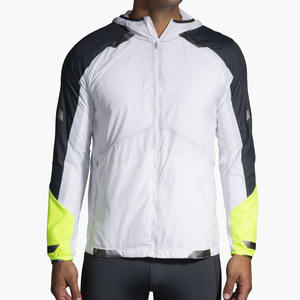 Chaqueta reflectante de alta visibilidad para correr, chaqueta de seguridad para hombre, para correr de noche, cortavientos impermeable, equipo deportivo, color blanco - Product Image 5