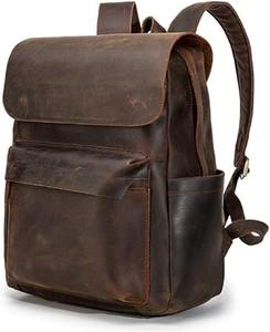 Mochila de Moda de Cuero Genuino Premium con Cierre, Poliéster, Gran Capacidad, para Laptop de 15.6 Pulgadas, para Hombres y Mujeres, Resistente, para Viajes - Product Image 3