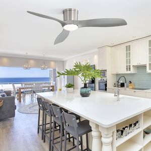 Ventilatore da soffitto a LED da 52 pollici a incasso con luce dimmerabile e 3 pale in ABS, motore DC reversibile per soggiorno - Product Image 6