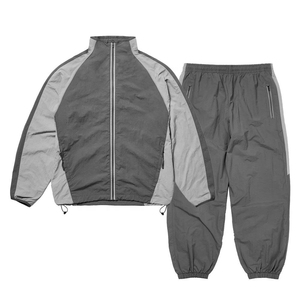 Chándal Unisex Gris con Cremallera Completa, Capucha, Estilo Deportivo, Poliéster de Peso Medio, Corte Regular, Bolsillos Laterales, Transpirable, Casual para Otoño - Product Image 6