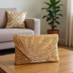 Bolso Casual de Lujo Hecho a Mano en India, Bolso Rectangular con Cuentas de Vidrio, Asa con Cuentas Multicolores, Surtido de Cuentas Duraderas Hechas a Mano - Product Image 2
