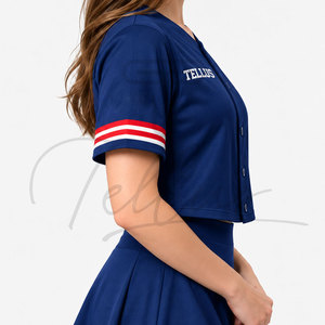 Maillot de baseball uni, coupe courte, toutes tailles et couleurs disponibles, séchage rapide, coupe ample, pour femme. - Product Image 2