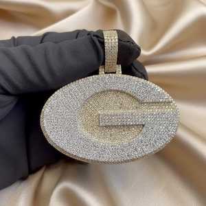 Joyería Hip Hop para Hombre, Colgante Personalizado con Letras, Plata de Ley 925, Diamante Moissanita VVS, Número, Nombre, Inicial, Logotipo - Product Image 6