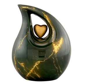 Urnas de Cremación para Adultos con Forma de Lágrima y Corazón, Acabado Colorido Antiguo, para Cenizas Funerarias, Metal, Latón/Aluminio - Product Image 6