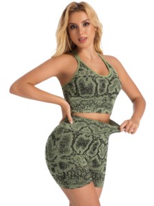 Conjunto de Shorts y Bra de Yoga para Mujer, Diseño Personalizado, Ropa Deportiva sin Costuras, Cintura Alta, Tela Elástica y Transpirable - Product Image 3