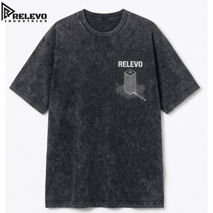 Camiseta Oversize de Algodón Pesado con Lavado Ácido y Estampado de Letras para Hombre - Product Image 1