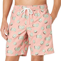 Unisex premium zwemshorts |   Roze kiwi-fruitmotief, sneldrogende, waterdichte, ademende, milieuvriendelijke strandbroek, zomersurfshort