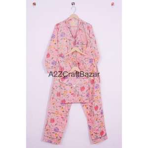 Conjunto de Pijama de Algodón 100% para Mujer, Cuello en V, Manga Larga, Estampado Floral, Ropa de Dormir Cómoda para Toda Temporada, Traje Perfecto para Fiestas - Product Image 6