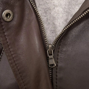 Veste en cuir d'agneau véritable pour femmes, design de logo personnalisé, style motard, imperméable, rembourrée de duvet, respirante, toutes saisons, teinte unie - Product Image 6
