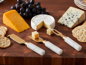 Elegant <b>Cheese</b> <b>Knife</b> <b>Set</b> With Marble Handles And Copper Blades Durable Design For Kitchen Use Restaurant Use And Home Use - Product Image 6