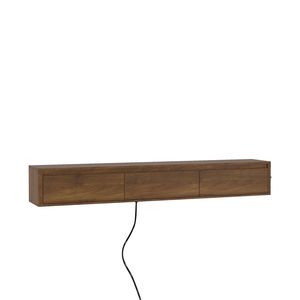 Supporto TV da Parete per Soggiorno, Mobile Sospeso in Legno con Luci LED e Presa di Corrente - Product Image 2