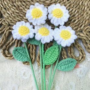 Crochet fait à la main fleur et plantes décoration de la maison mixte rose Rose Crochet bouquet de fleurs pour la Saint-Valentin anniversaire - Product Image 3